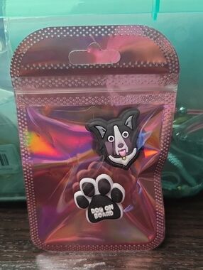 CROCS Black & White Dog and Paw Jibbitz Charms